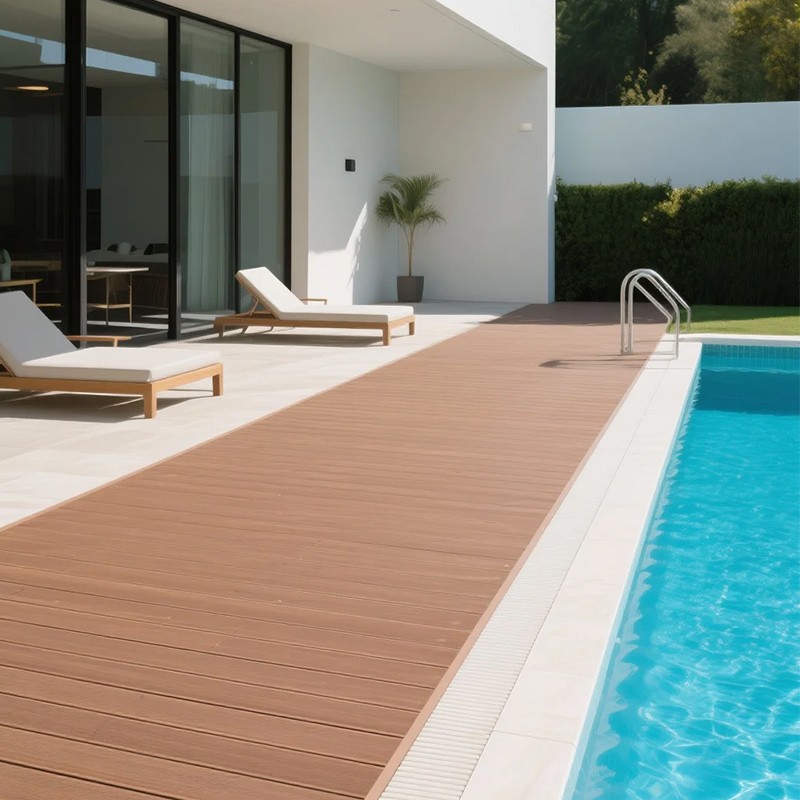 Premium Poolside WPC Decking – Slip-Resistant & Cool-Touch Surface